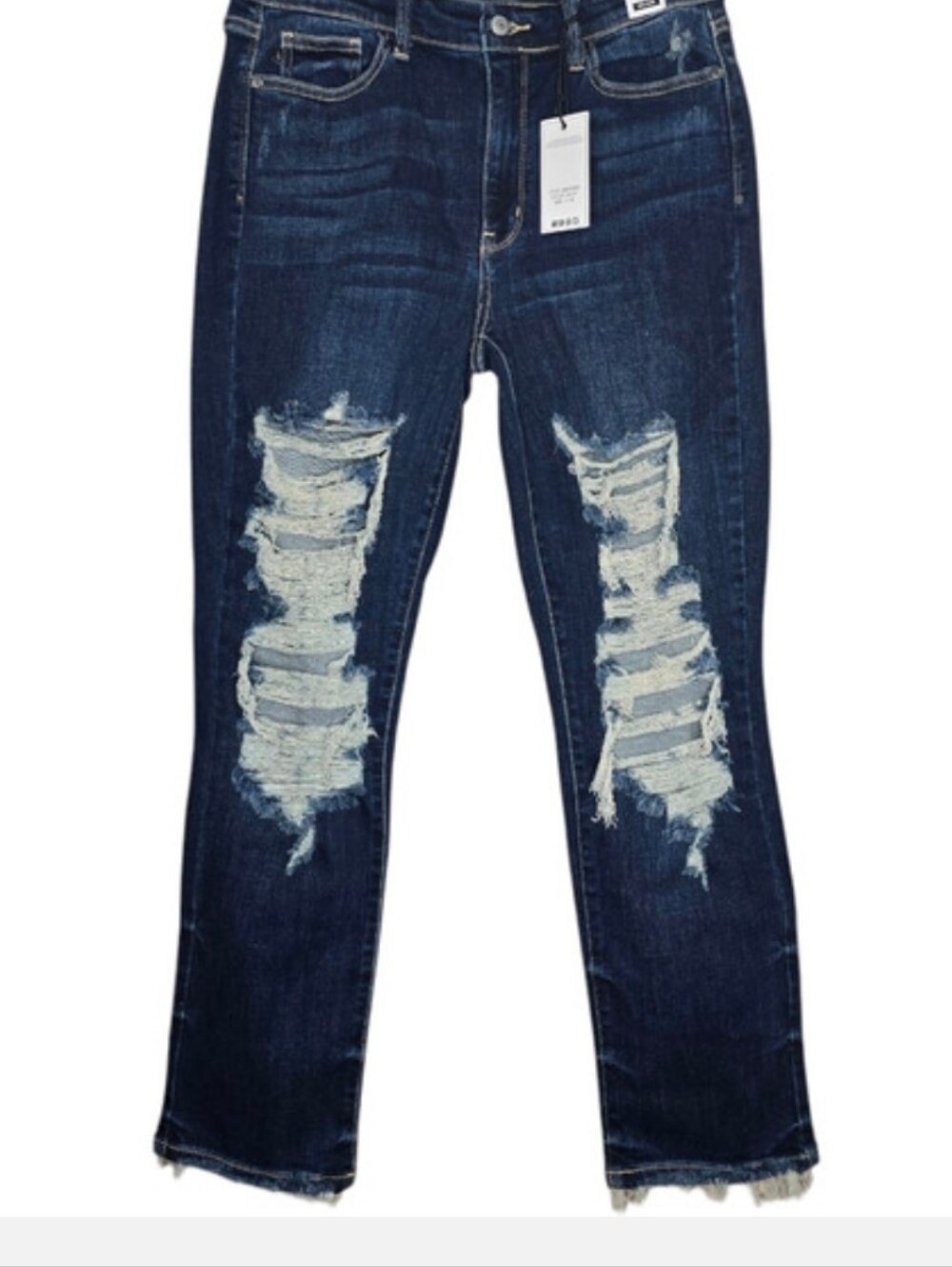 Judy Blue Lisse Mid Rise Ripped Straight Fit Jeans Size 11/30‎